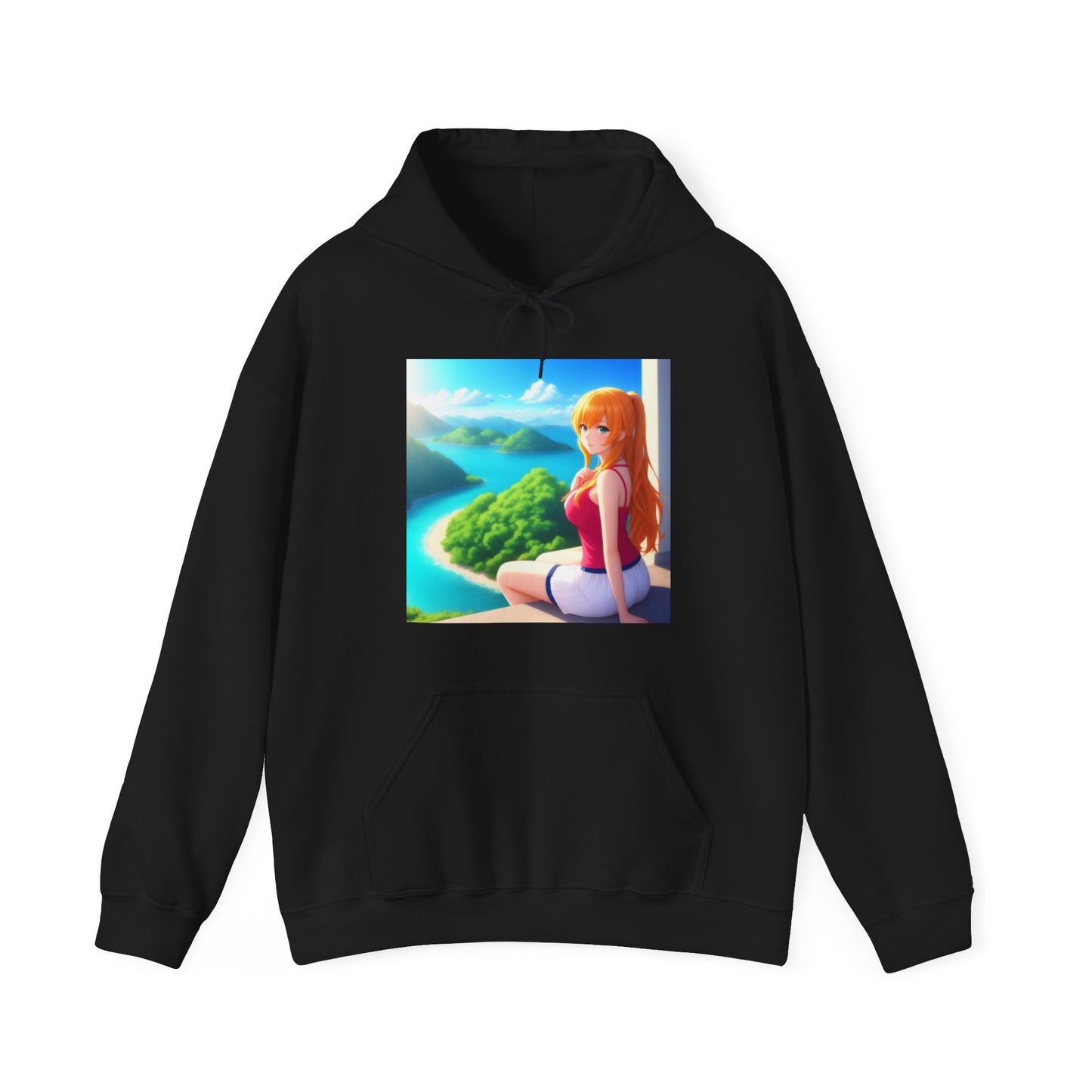 Unisex Heavy Blend™ Anime Girl Hooded Sweatshirt